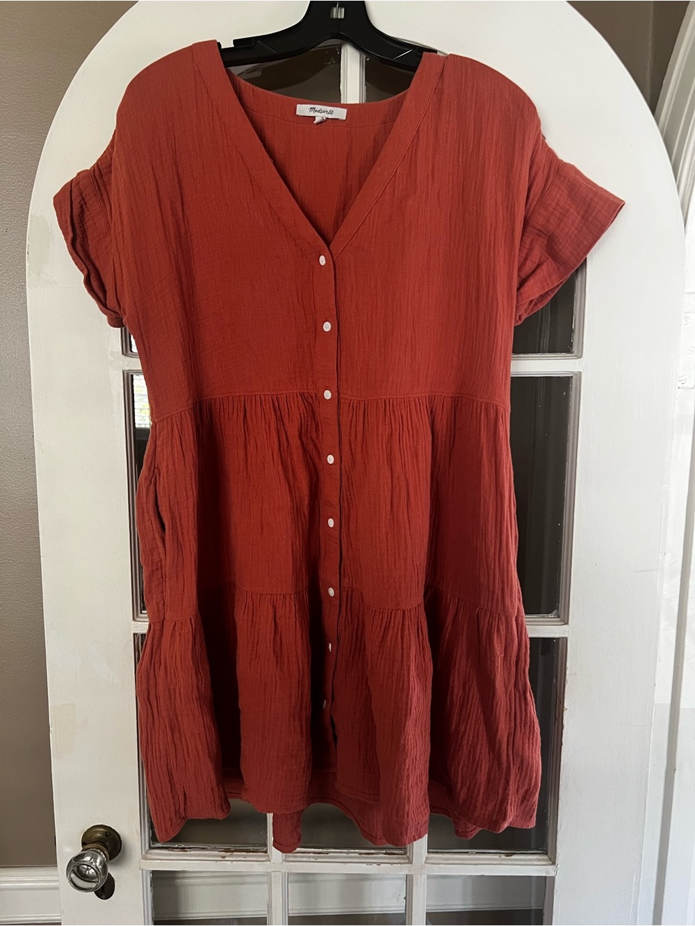 Madewell Cuff Sleeve Mini Dress